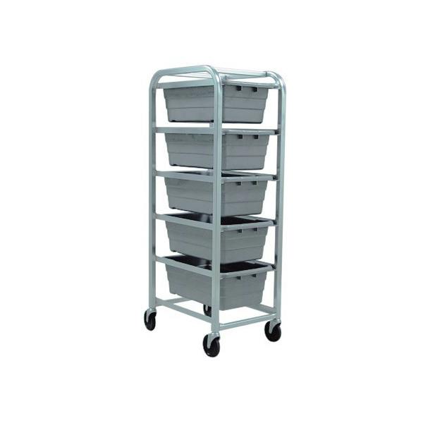 5-Tub Gray Rack Cart - 27" L x 19" W x 61" Hgt.