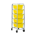 5-Tub Yellow Rack Cart - 27" L x 19" W x 61" Hgt.