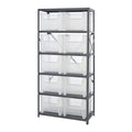 36" W x 18" D x 75" Hgt. Giant Stack Steel Shelving System Unit with 10 - 17-1/2" L x 16-1/2" W x 12-1/2" Hgt. Clear Bins