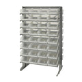 Economy Double-Sided Sloped Shelving System with 64 Clear Bins