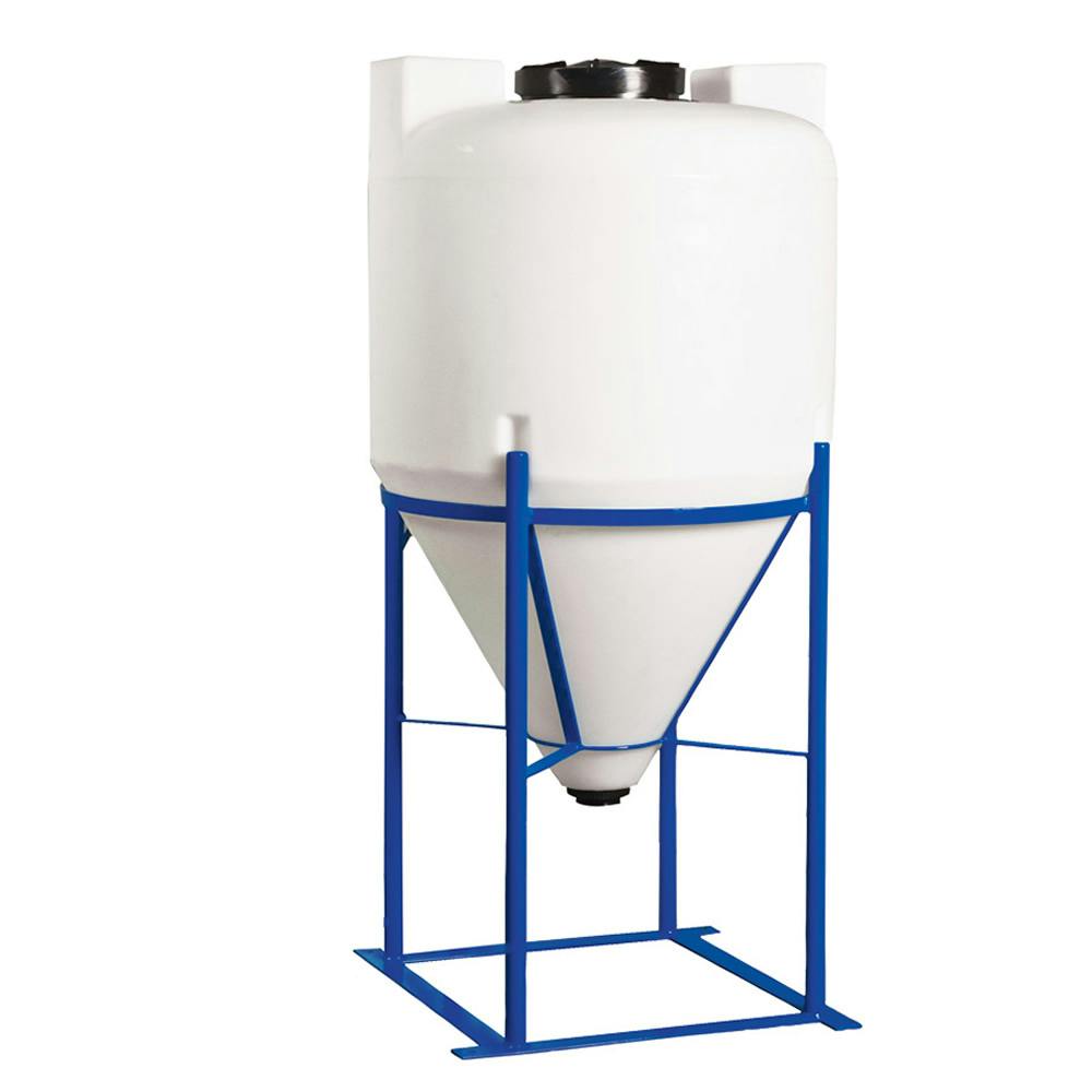 75 Gallon Heavy Duty Tamco® Cone Bottom Tank with 608 Cone Angle & 2" FPT Bulkhead Fitting - 30" Dia. x 48" Hgt. (Stand sold separately)