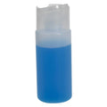 6 oz. Natural HDPE Squat Cylindrical Straight Bottom Bottle with 24/410 Natural Polypropylene Oversized Disc-Top Dispensing Cap