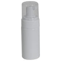 100mL White PET Foaming-Style Cylinder Bottle with 43mm White Polypropylene Dispensing Foaming Pump & Clear Overcap