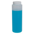 8 oz. Natural HDPE Wide Mouth Cylindrical Bottle with 38/400 White Ribbed Cap with F217 Liner