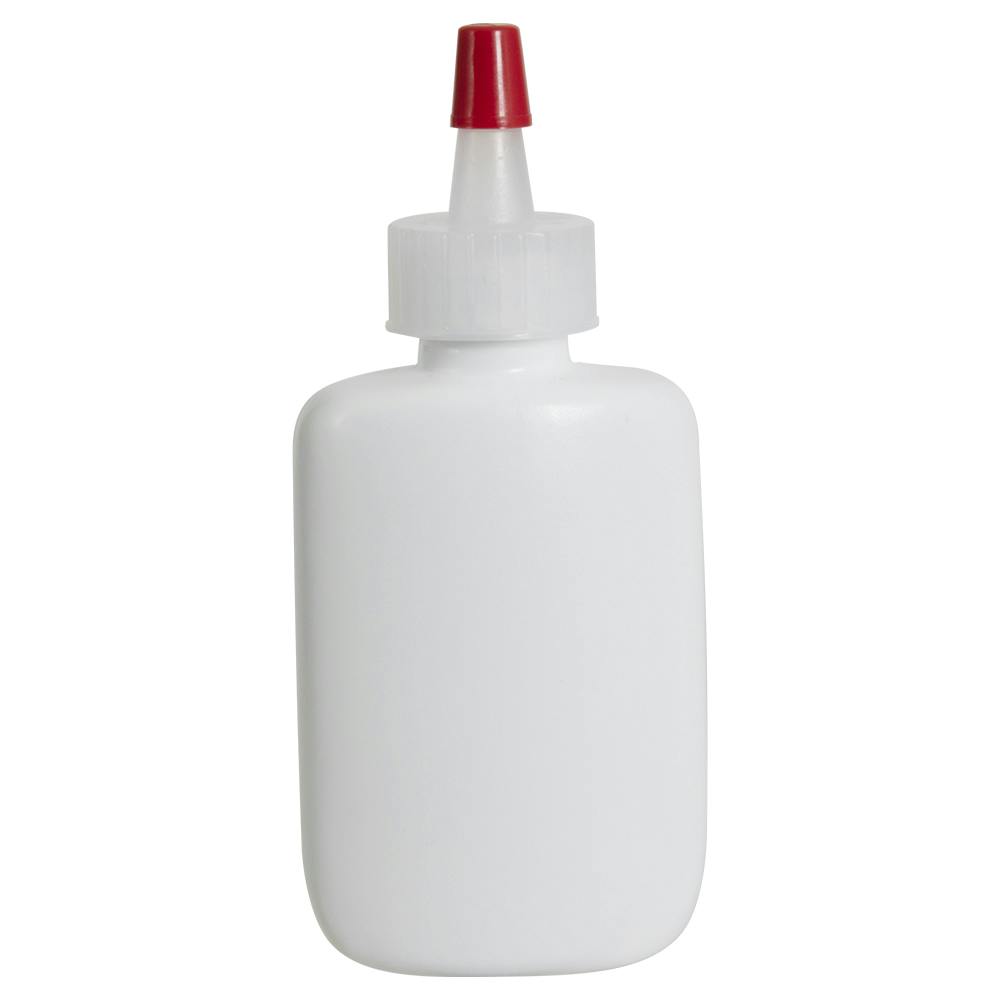 1-1/4 oz. White LDPE Oval Bottle with 18/400 Natural Yorker Dispensing Cap