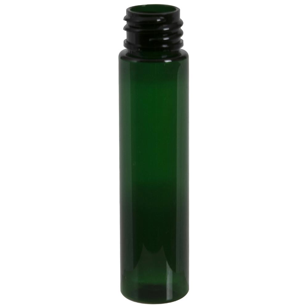 1 oz. Green Slim PET Cylindrical Bottle with 20/410 Neck (Cap Sold Separately)