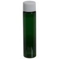 1 oz. Green PET Slim Cylindrical Bottle with 20/410 White Ribbed Cap with F217 Liner