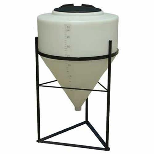 30 Gallon (Full Drain) Inductor Cone Bottom Tank with 12" Lid & 1-1/2" FPT Boss Fitting - 24" Dia. x 33" Hgt.