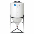 55 Gallon (Full Drain) Inductor Cone Bottom Tank with 12" Lid & 1-1/2" FPT Boss Fitting - 24" Dia. x 46" Hgt.
