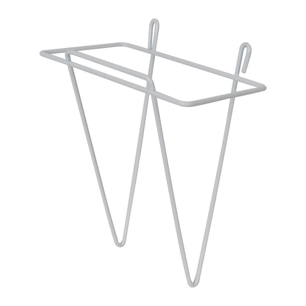 7" L Large White Plastic-Coated Wire Scoop Holder