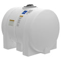 125 Gallon Natural Polyethylene Round Free-Standing Horizontal Leg Tank with 2" Fitting & 8" Lid (No Sump) - 32" Dia. x 44" L