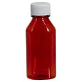 2 oz. Amber PET Oval Liquid Bottle with 24/410 White Plain Cap