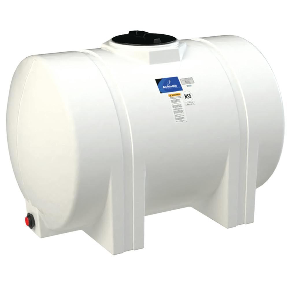 535 Gallon Natural Polyethylene Round Free-Standing Horizontal Leg Tank with 2" Fitting & 16" Lid (No Sump) - 48" Dia. x 77" L