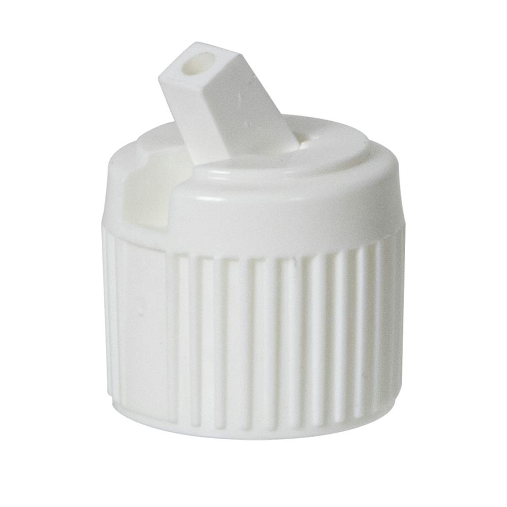 18/410 White Polypropylene Flip-Top Dispensing Cap