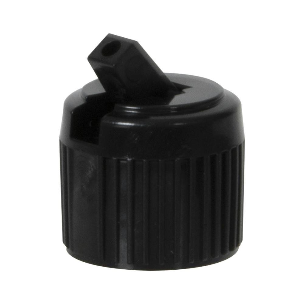 18/410 Black Polypropylene Flip-Top Dispensing Cap