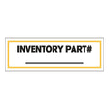 "Inventory Part Number ____" Rectangular Paper Write-On Label with Yellow Border - 3" x 1"