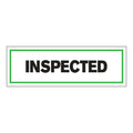 "Inspected" Rectangular Paper Label with Green Border - 3" x 1"