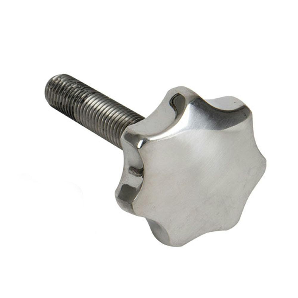 1.57" Dia., 3/8"-16 Thread Solid Stainless Steel Star Knob with 1.57" L Stud