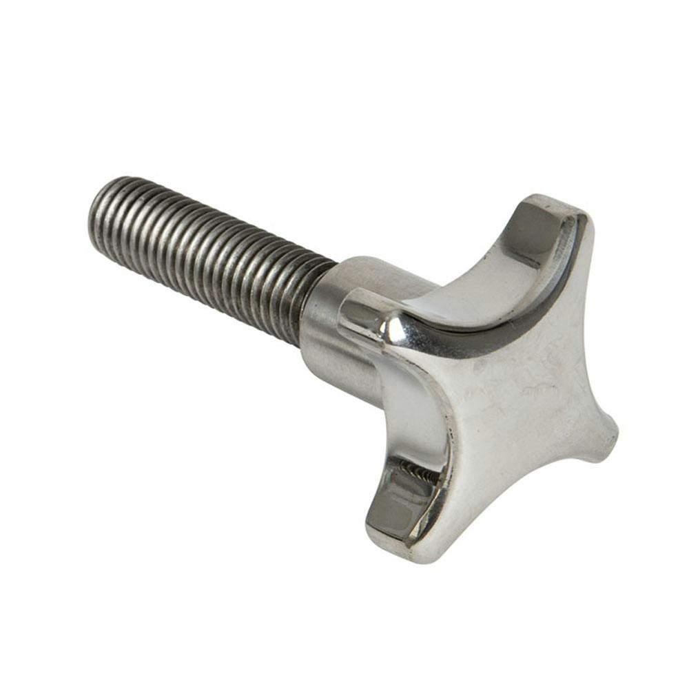 1.57" Dia., 5/16"-18 Thread Solid Stainless Steel 4-Prong Knob with 1.57" L Stud
