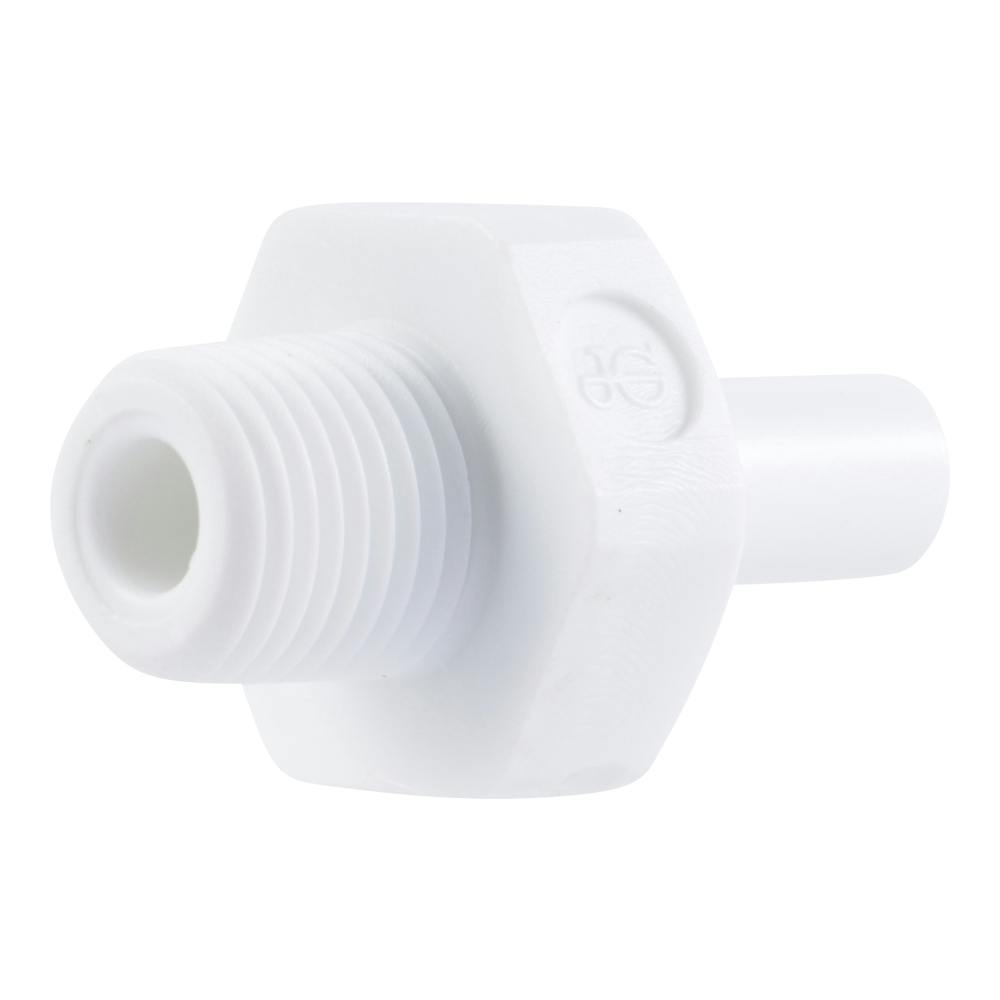 1/4" Stem OD x 1/4" NPTF Super Speedfit® White Acetal Male Stem Adapter Tube Fitting