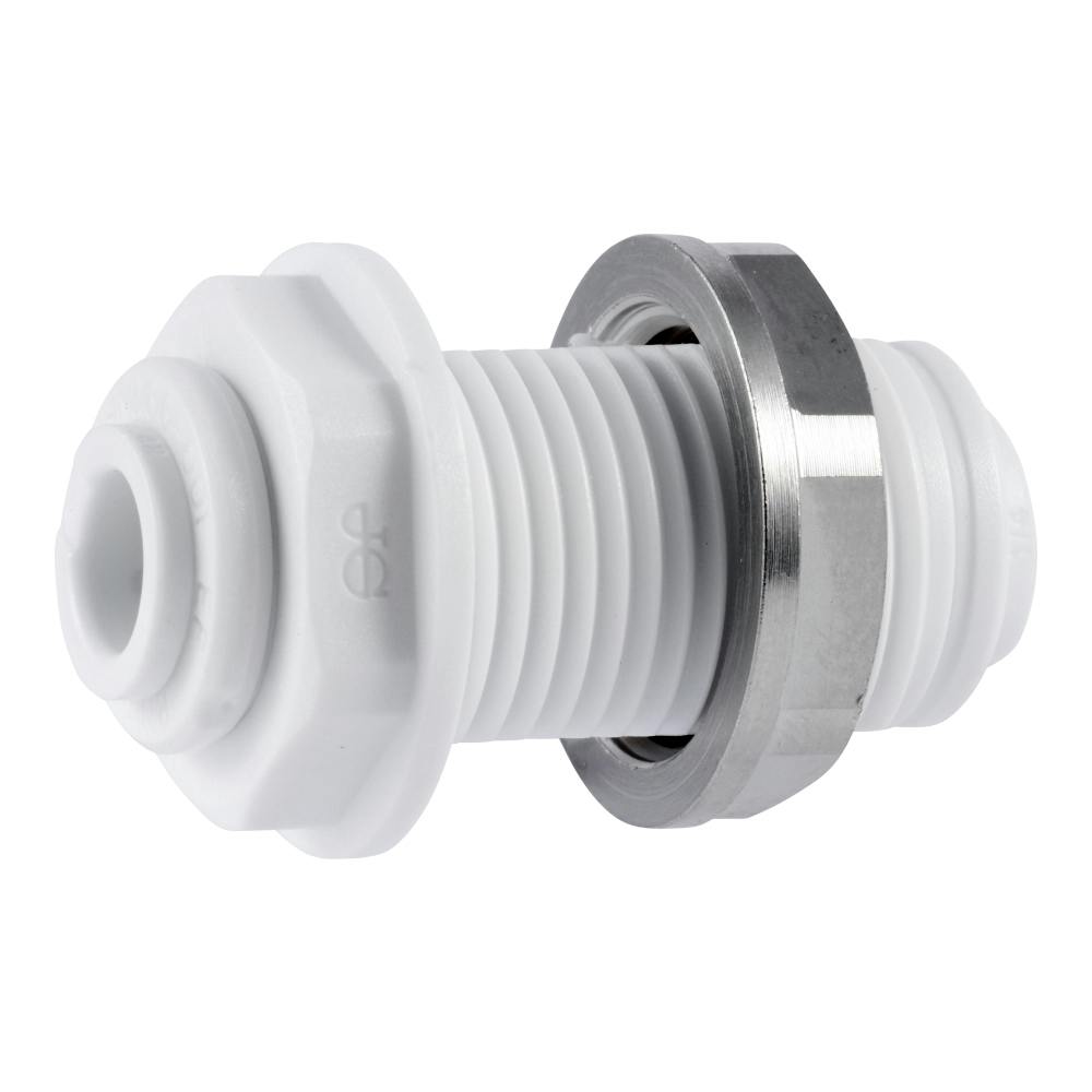 1/4" Tube OD Super Speedfit® White Acetal Bulkhead Union Tube Fitting