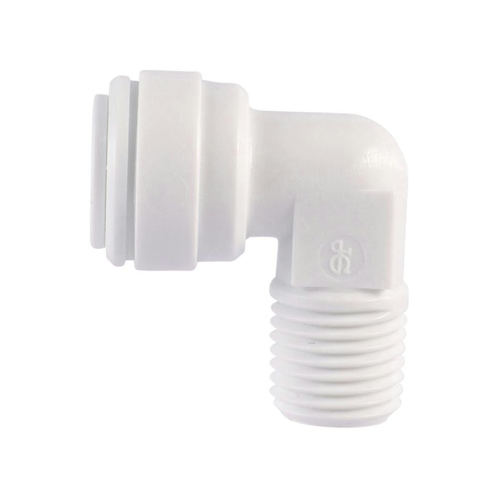 1/4" Tube OD x 3/8" NPTF Super Speedfit® White Acetal Fixed Male Elbow Tube Fitting
