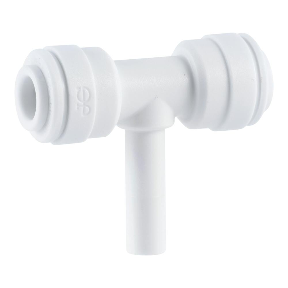 1/4" Tube OD x 1/4" Tube OD x 1/4" Stem OD Super Speedfit® White Acetal Branch Stem Tee Tube Fitting