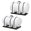 1800 Gallon Black Polyethylene Round Free-Standing Horizontal Leg Tank with 2" Fitting & 16" Lid (No Sump) - 62" Dia. x 149" L (2 - 900 Gallon Tanks)