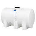 1300 Gallon Natural Polyethylene Round Free-Standing Horizontal Leg Tank with 2" Fitting & 16" Lid (No Sump) - 62" Dia. x 114" L