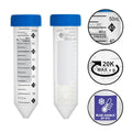50mL ProSeries™ Sterile Clear Polypropylene Centrifuge Tube with Blue Screw Cap & Printed Graduations (25 per Rack; 20 Racks per Case)