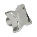 1.96" Dia., 3/8"-16 Thread Solid Stainless Steel 4-Prong Knob with Tapped Blind Hole