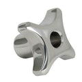 1.25" Dia., 1/4"-20 Thread Solid Stainless Steel 4-Prong Knob with Tapped Through Hole