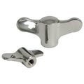 2.95" Dia., 5/16"-18 Thread Solid Stainless Steel Wing Knob with Tapped Blind Hole