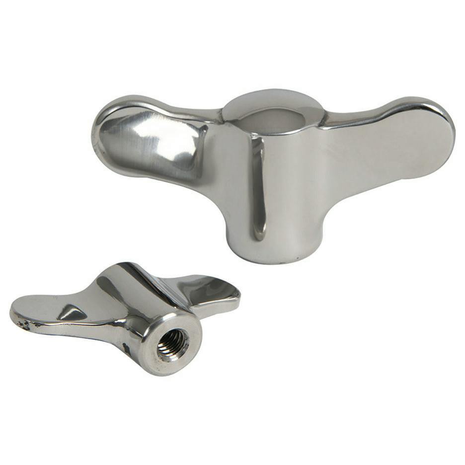 2.95" Dia., 5/16"-18 Thread Solid Stainless Steel Wing Knob with Tapped Blind Hole