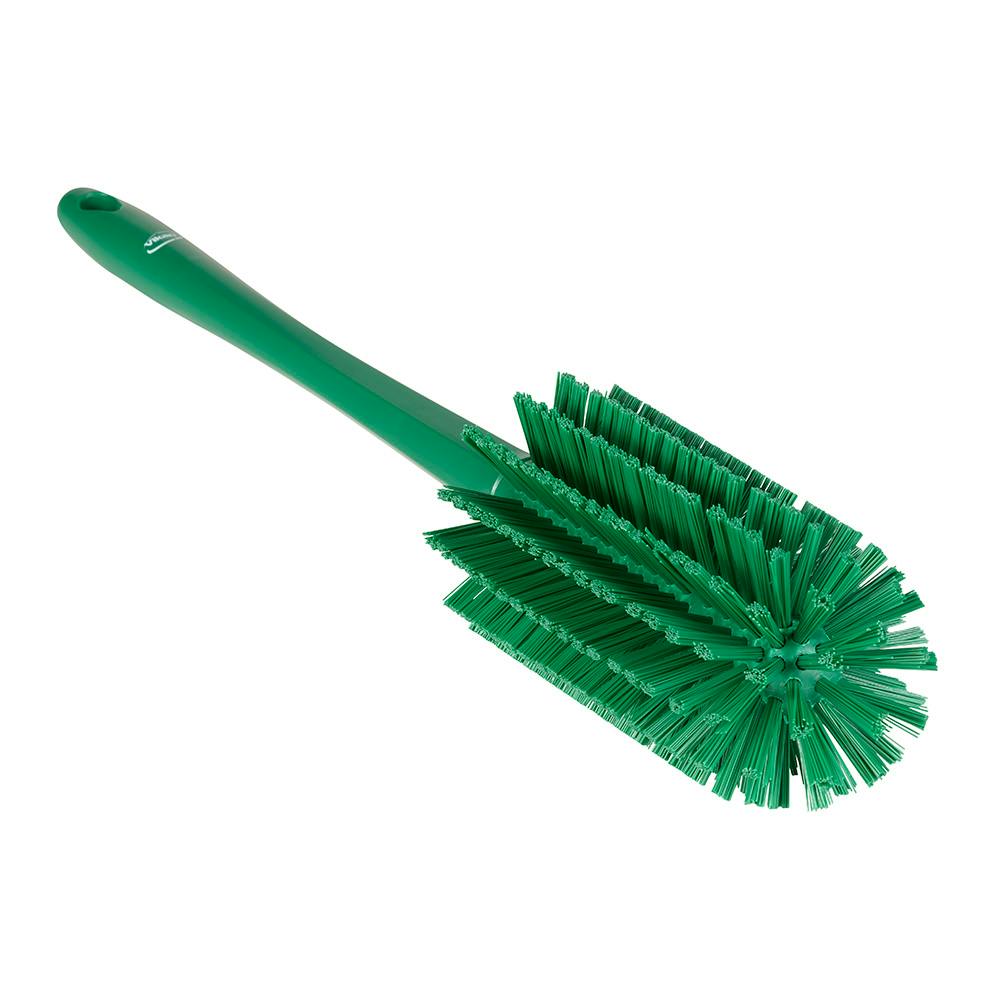 3.1" Dia. Green Polypropylene Vikan® Pipe Brush with Handle and Medium Polyester Bristles