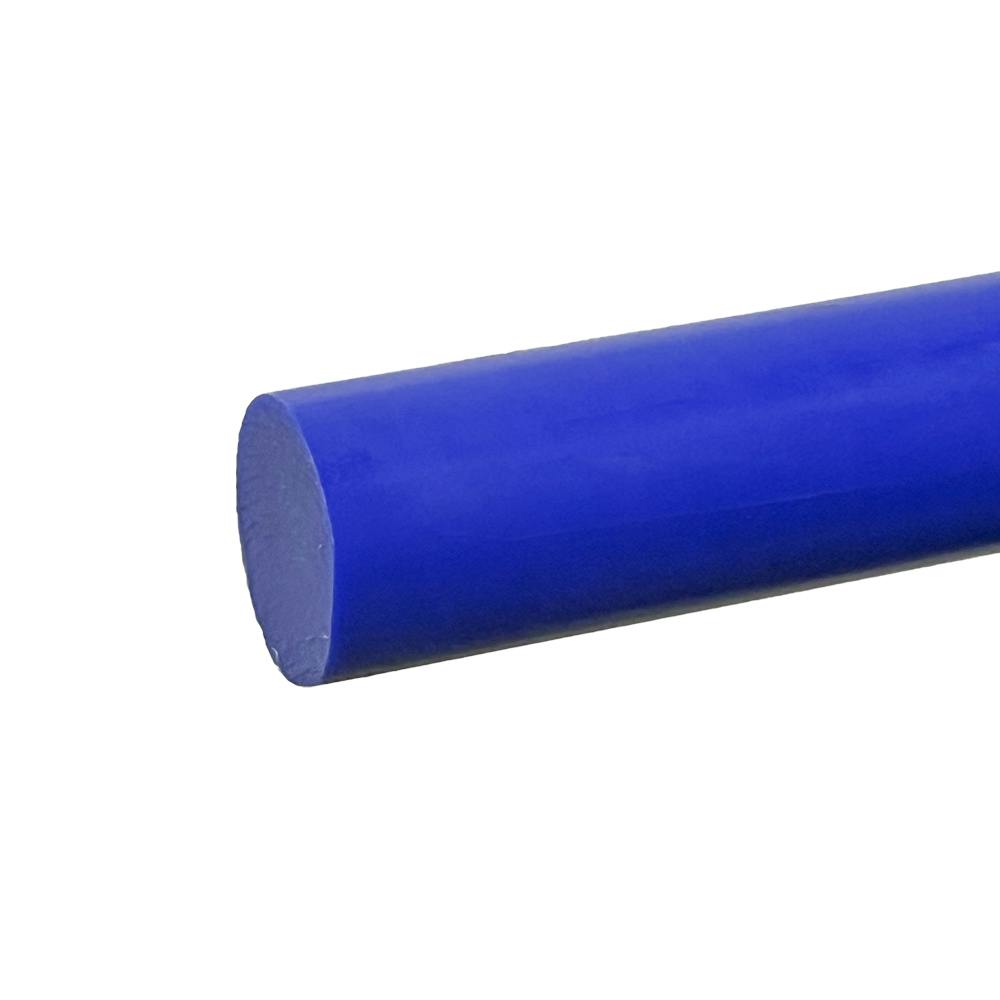 4" Dia. Duravar® FDA Blue UHMW Round Rod - 5' Length