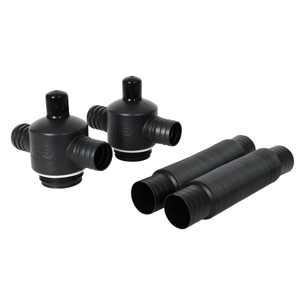 Black UFO Rain Barrel Linking Hub Kit (Package of 2)
