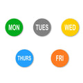 Weekdays Only Round Paper Labels - 2" Dia.