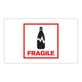 "Fragile" Horizontal Rectangular Paper Label with Symbol & Red Border - 3" x 5"