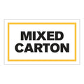 "Mixed Carton" Horizontal Rectangular Paper Label with Yellow Border - 3" x 5"
