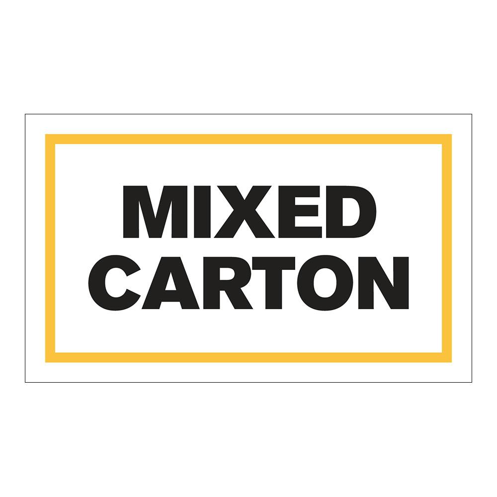"Mixed Carton" Horizontal Rectangular Paper Label with Yellow Border - 3" x 5"