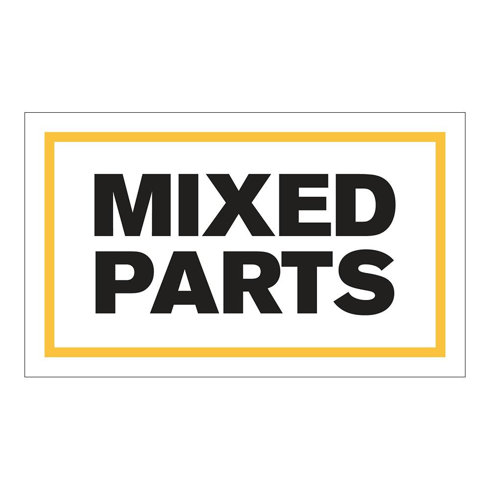 "Mixed Parts" Horizontal Rectangular Paper Label with Yellow Border - 3" x 5"