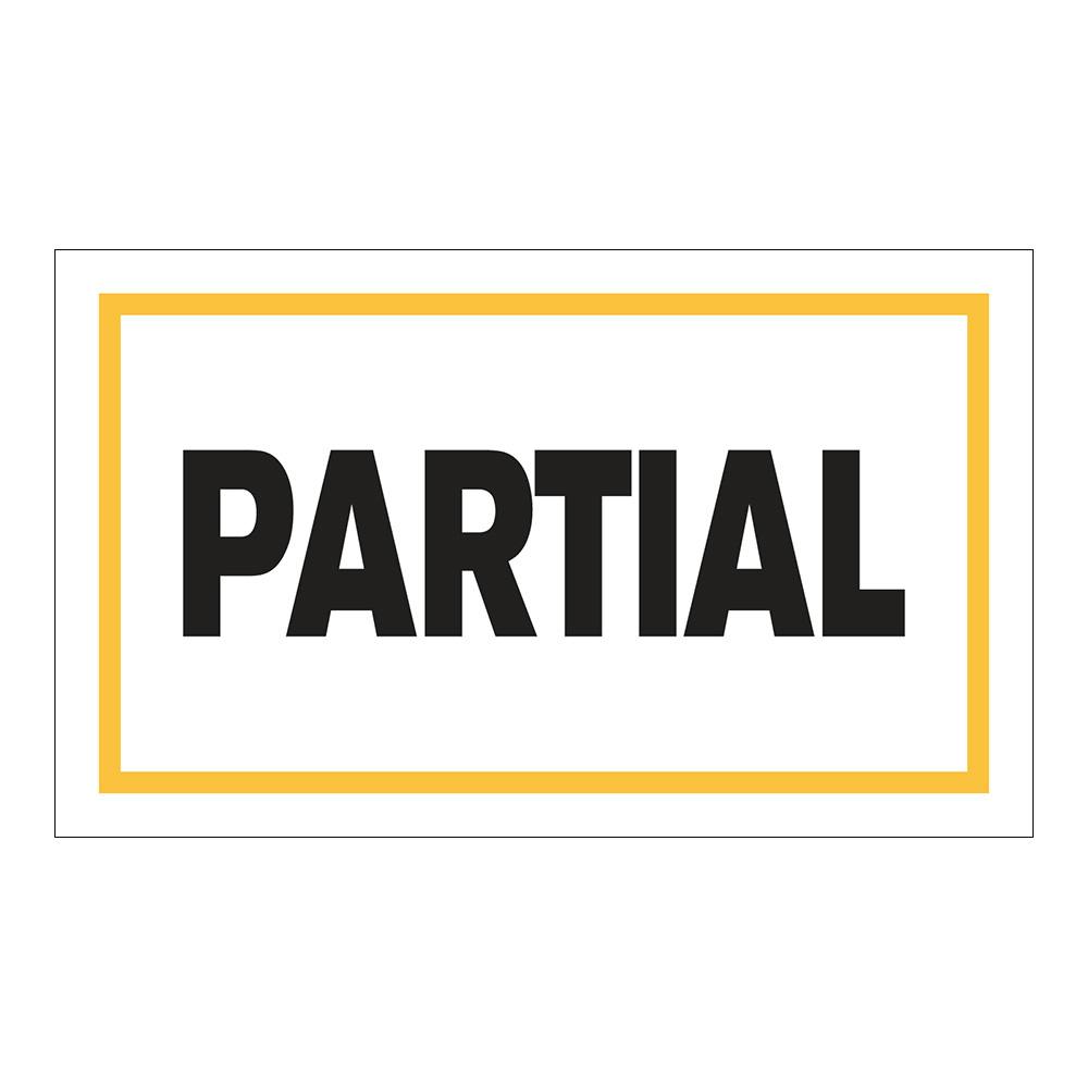 "Partial" Horizontal Rectangular Paper Label with Yellow Border - 3" x 5"