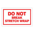 "Do Not Break Stretch Wrap" Horizontal Rectangular Paper Label with Red Border - 3" x 5"