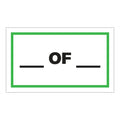 "__ of __" Horizontal Rectangular Paper Write-On Label with Green Border - 3" x 5"