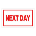 "Next Day" Horizontal Rectangular Paper Label with Red Border - 3" x 5"