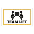 "Team Lift" Horizontal Rectangular Paper Label with Symbol & Yellow Border - 3" x 5"