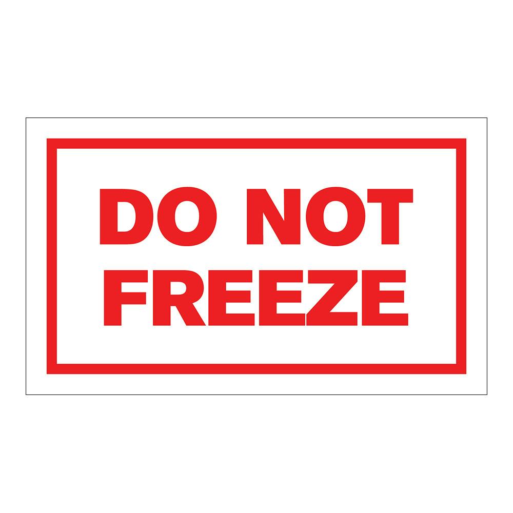 "Do Not Freeze" Horizontal Rectangular Paper Label with Red Border - 3" x 5"