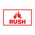 "Rush Horizontal" Rectangular Paper Label with Symbol & Red Border - 3" x 5"
