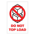 "Do Not Top Load" Vertical Rectangular Paper Label with Symbol & Red Font - 4" x 6"